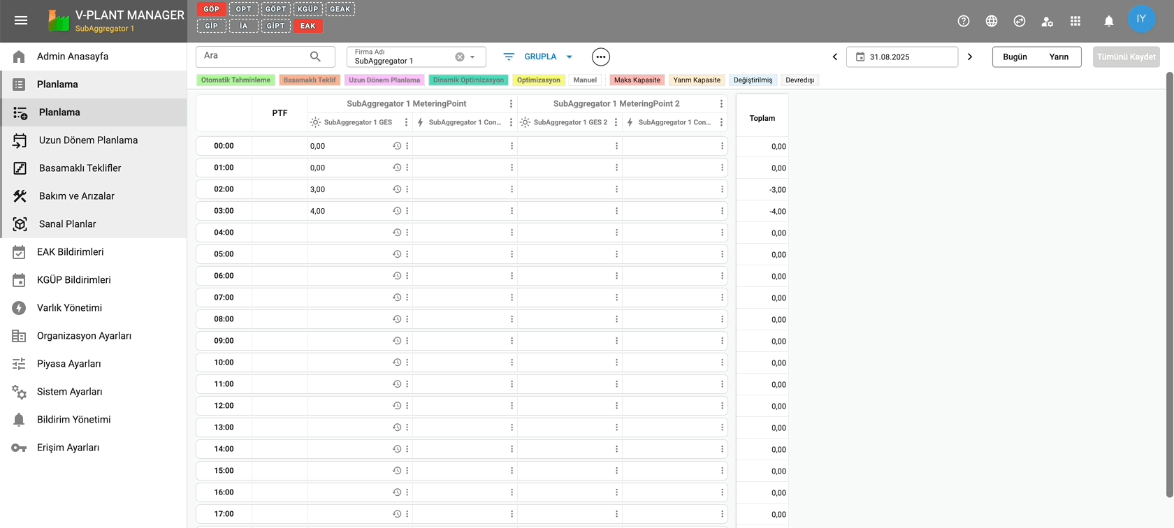 VTC Enerji | Aggregator Plan